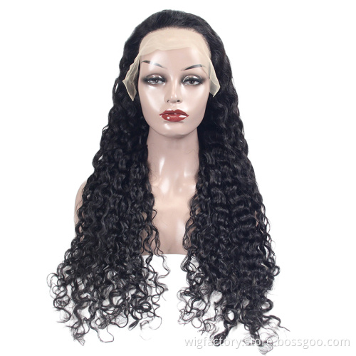 Wholesale brazilian human hair wigs front lace, real 100 human hair water wave wigs, 13*4 lace front wigs for black women